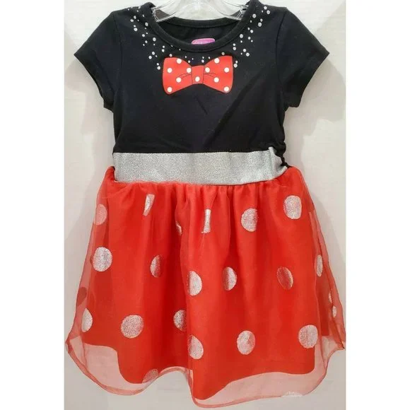 Swiggles | Dresses | Disney Minnie Mouse Toddler Girl Fancy Party Dress W  Tulle Overskirt Size 2t3t | Poshmark